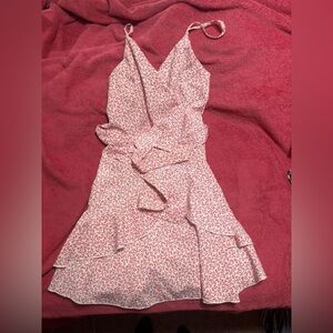 SHEIN Pink Floral Asymmetrical Dress